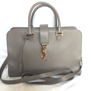 YSL Large Bo Monogram Satchel (Grey)